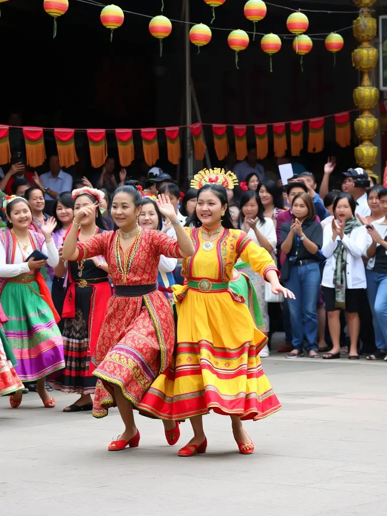 Image of young artists performing on stage at a cultural festival, showcasing diverse talents and cultural exchange.